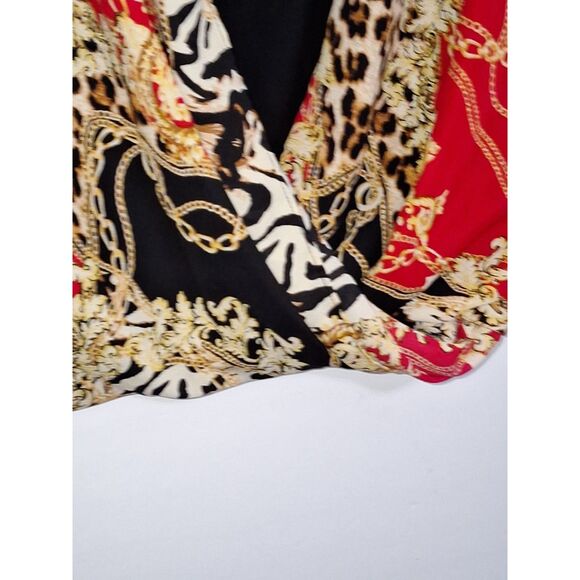 Thalia Sodi Women's Top Bold Animal Print Office Siren Boho - Picture 2 of 9